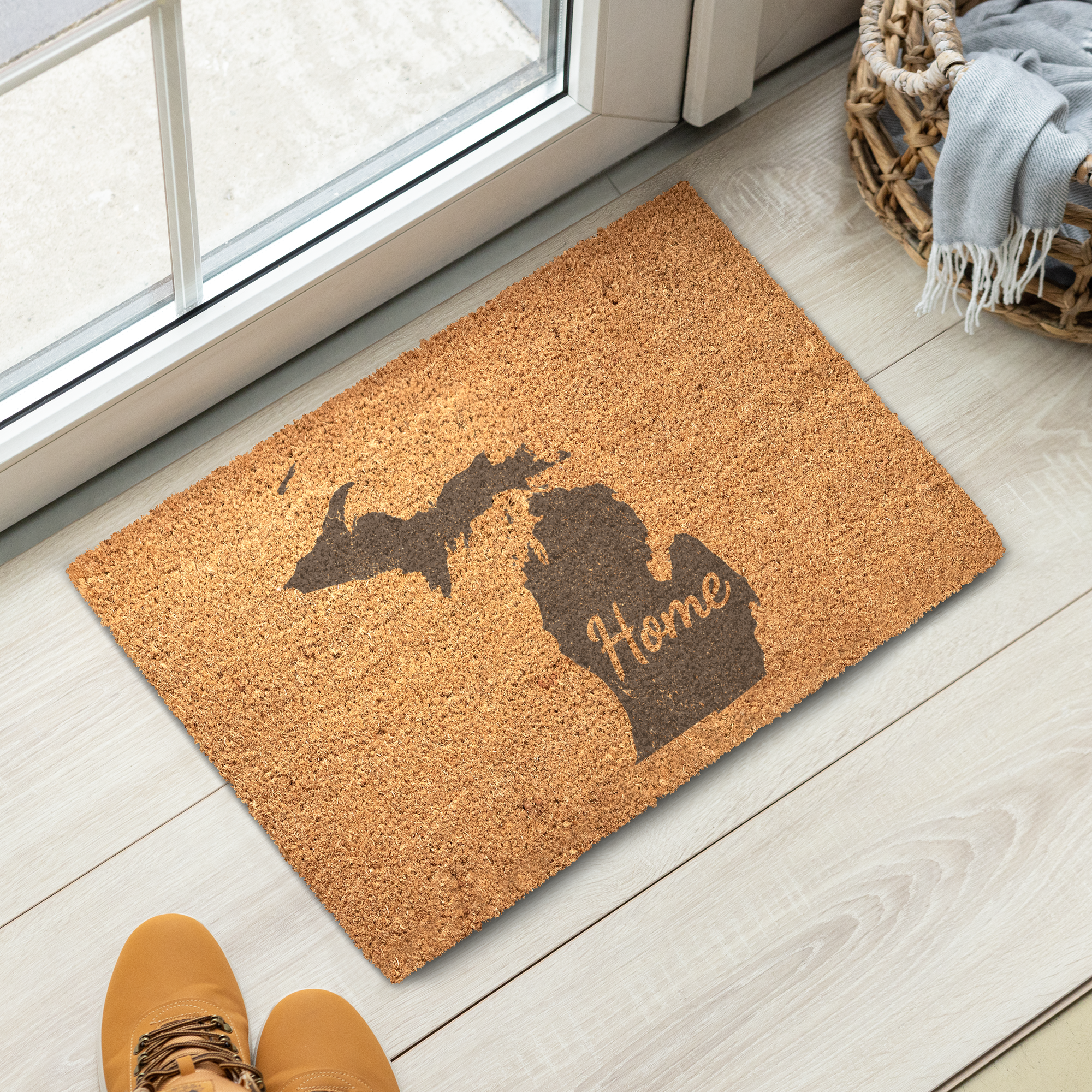 Michigan Home Welcome Doormat State Silhouette Great Lakes State Door Mat