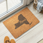 New York Home Welcome Doormat State Silhouette Empire State Door Mat