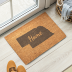 Nebraska Home Welcome Doormat State Silhouette Cornhusker State Door Mat