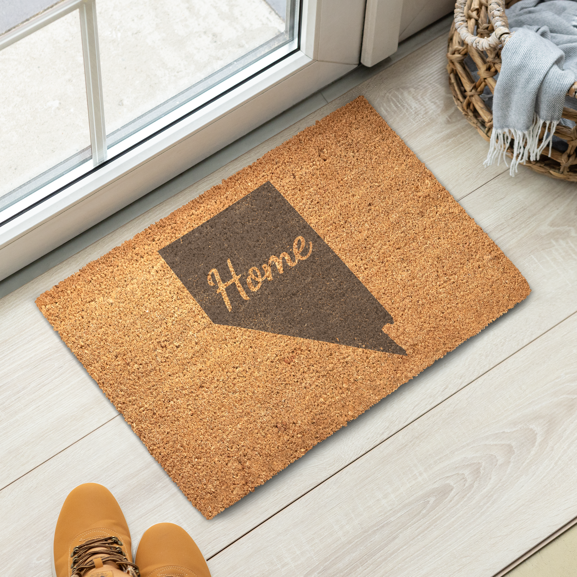 Nevada Home Welcome Doormat State Silhouette Silver State Door Mat