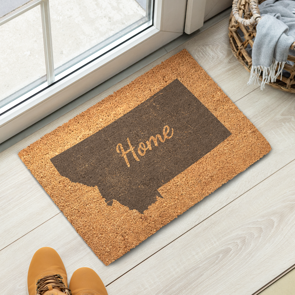 Montana Home Welcome Doormat State Silhouette Treasure State Door Mat