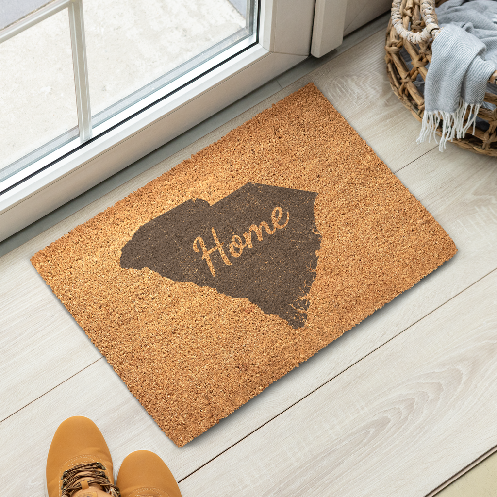South Carolina Home Welcome Doormat State Silhouette Palmetto State Door Mat