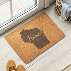 Wisconsin Home Welcome Doormat State Silhouette Badger State Door Mat