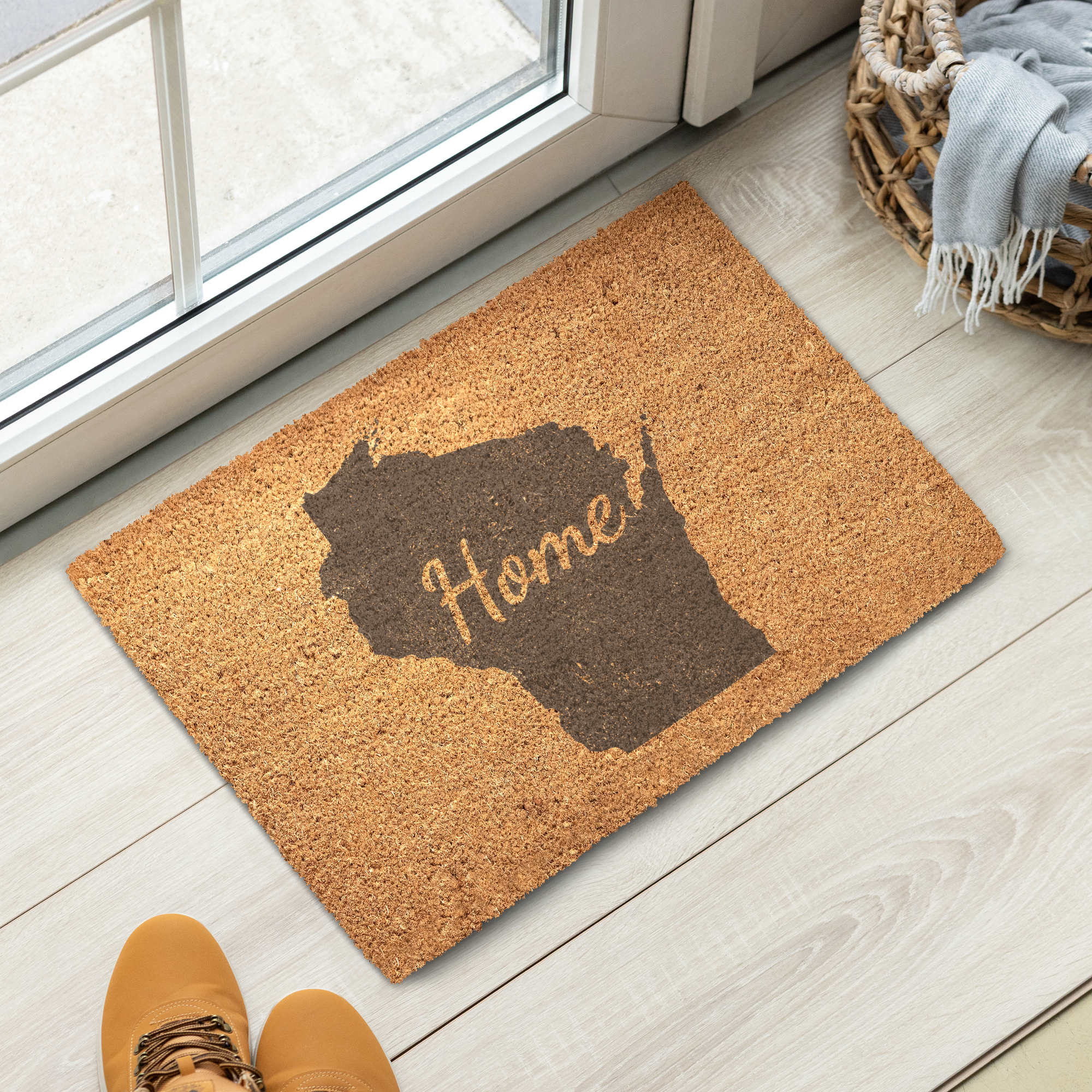 Wisconsin Home Welcome Doormat State Silhouette Badger State Door Mat