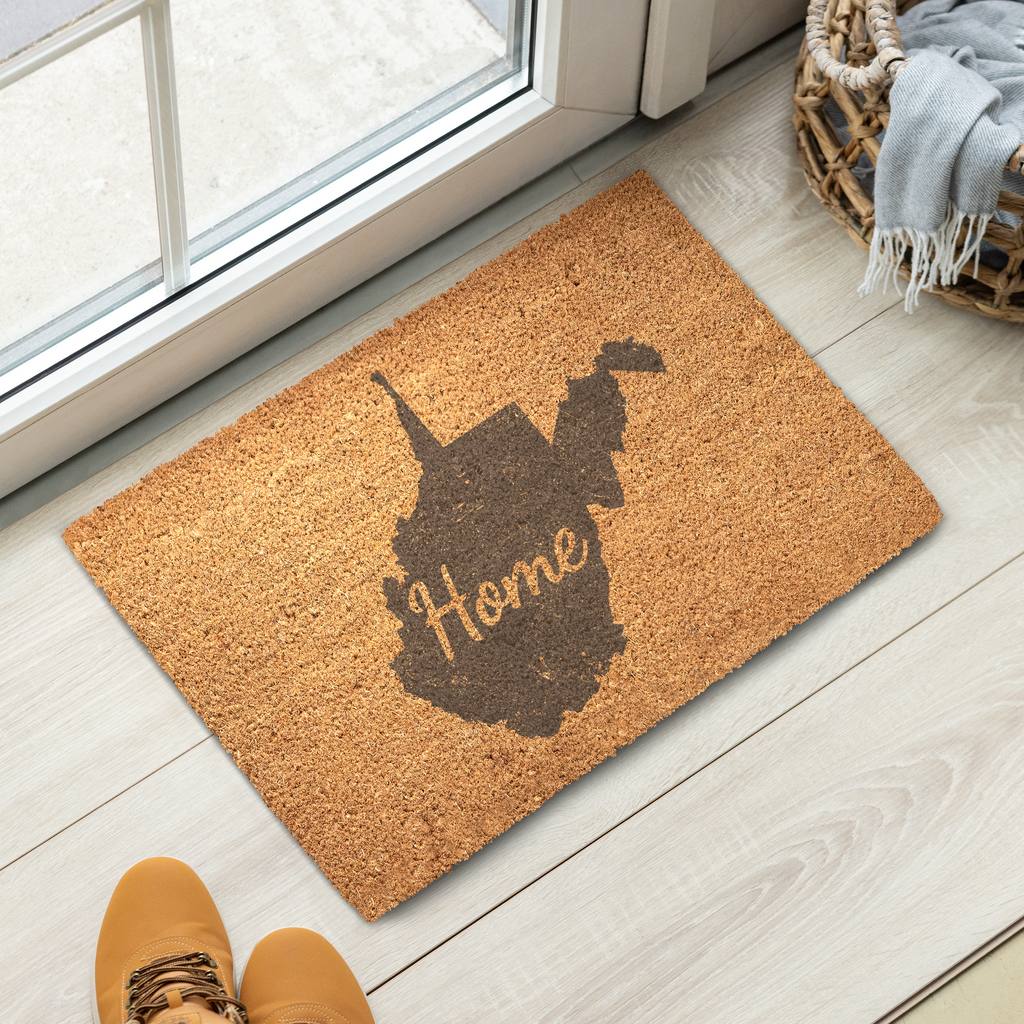 West Virginia Home Welcome Doormat State Silhouette Mountain State Door Mat