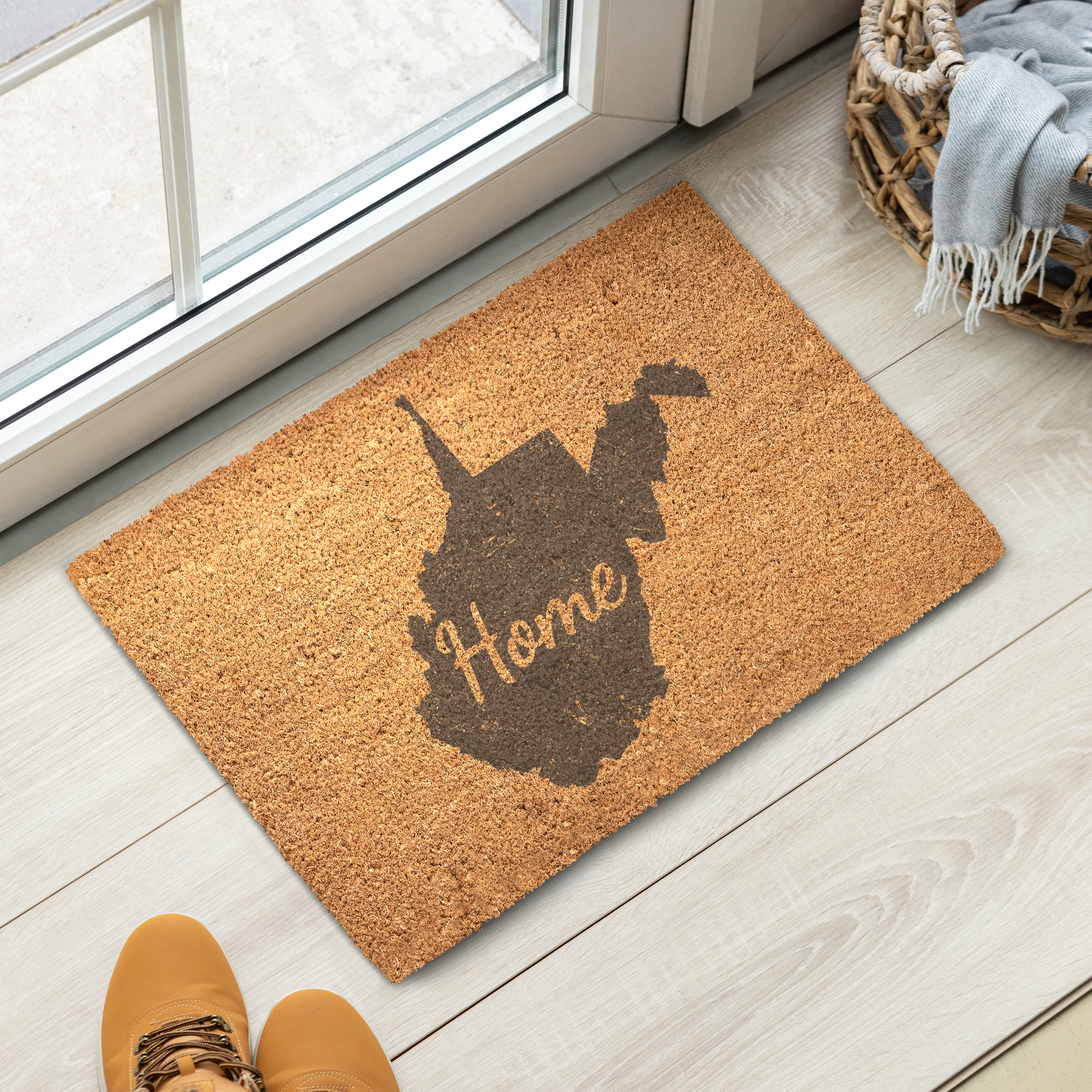 West Virginia Home Welcome Doormat State Silhouette Mountain State Door Mat