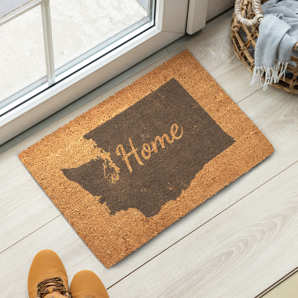 Washington Home Welcome Doormat State Silhouette Evergreen State Door Mat
