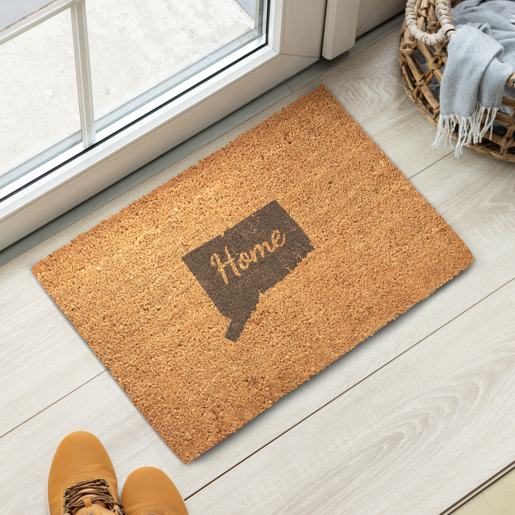 Connecticut Home Welcome Doormat State Silhouette Constitution State Door Mat