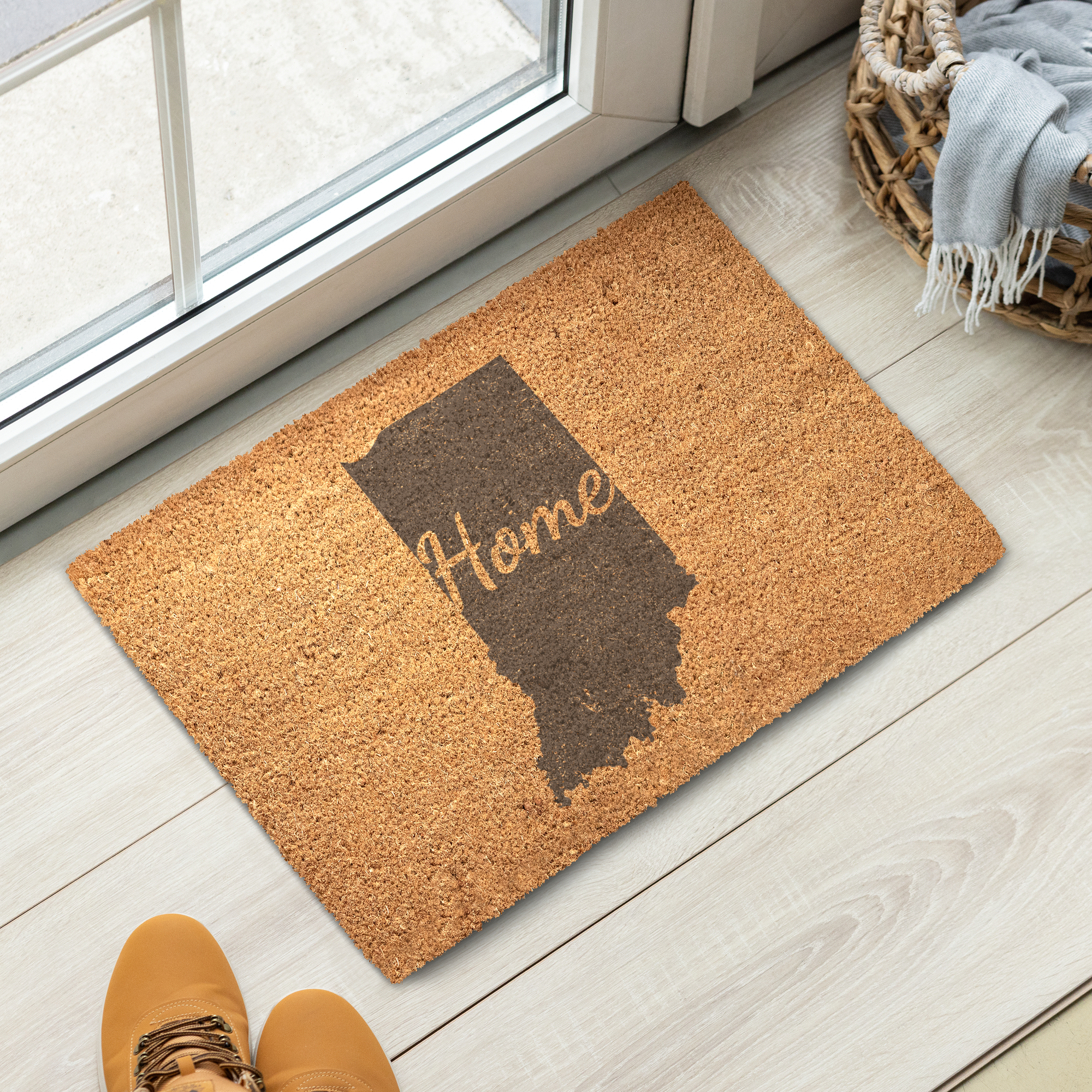 Indiana Home Welcome Doormat State Silhouette Hoosier State Door Mat