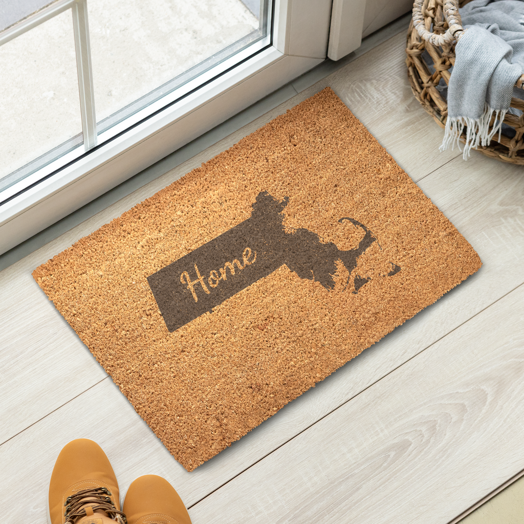 Massachusetts Home Welcome Doormat State Silhouette Bay State Door Mat