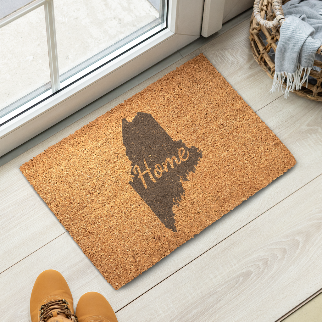 Maine Home Welcome Doormat State Silhouette Pine Tree State Door Mat