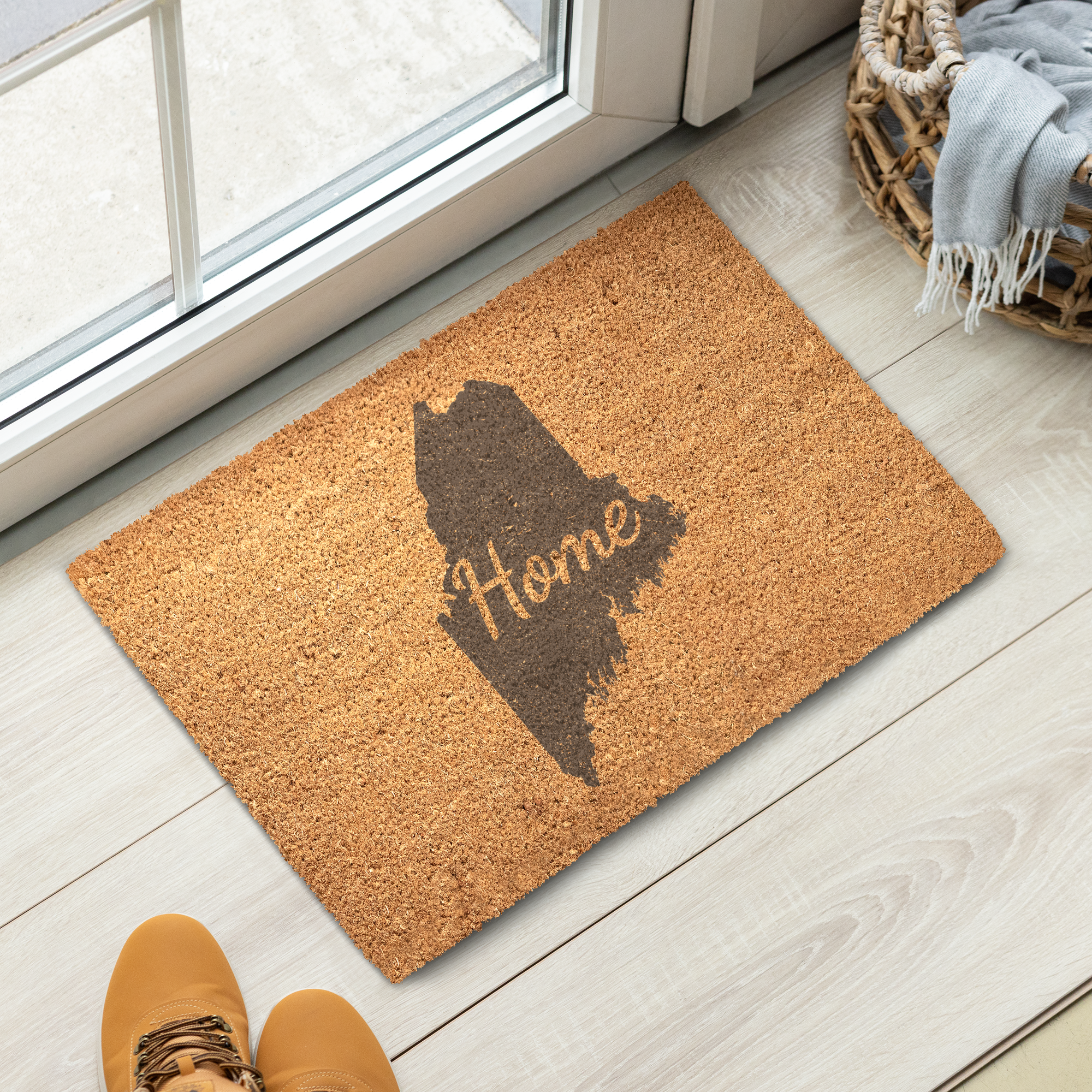 Maine Home Welcome Doormat State Silhouette Pine Tree State Door Mat