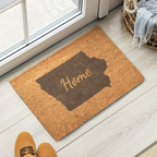 Iowa Home Welcome Doormat State Silhouette Hawkeye State Door Mat