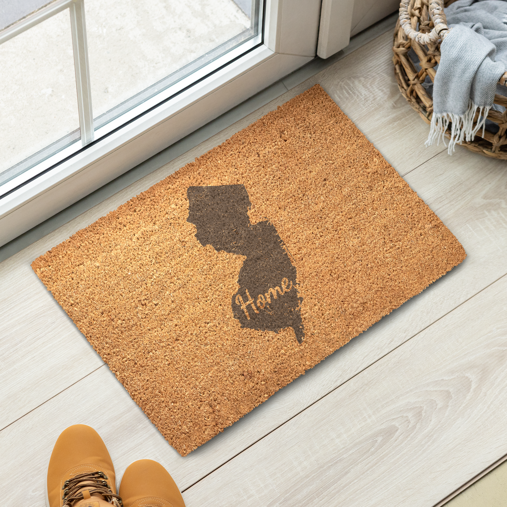 New Jersey Home Welcome Doormat State Silhouette Garden State Door Mat