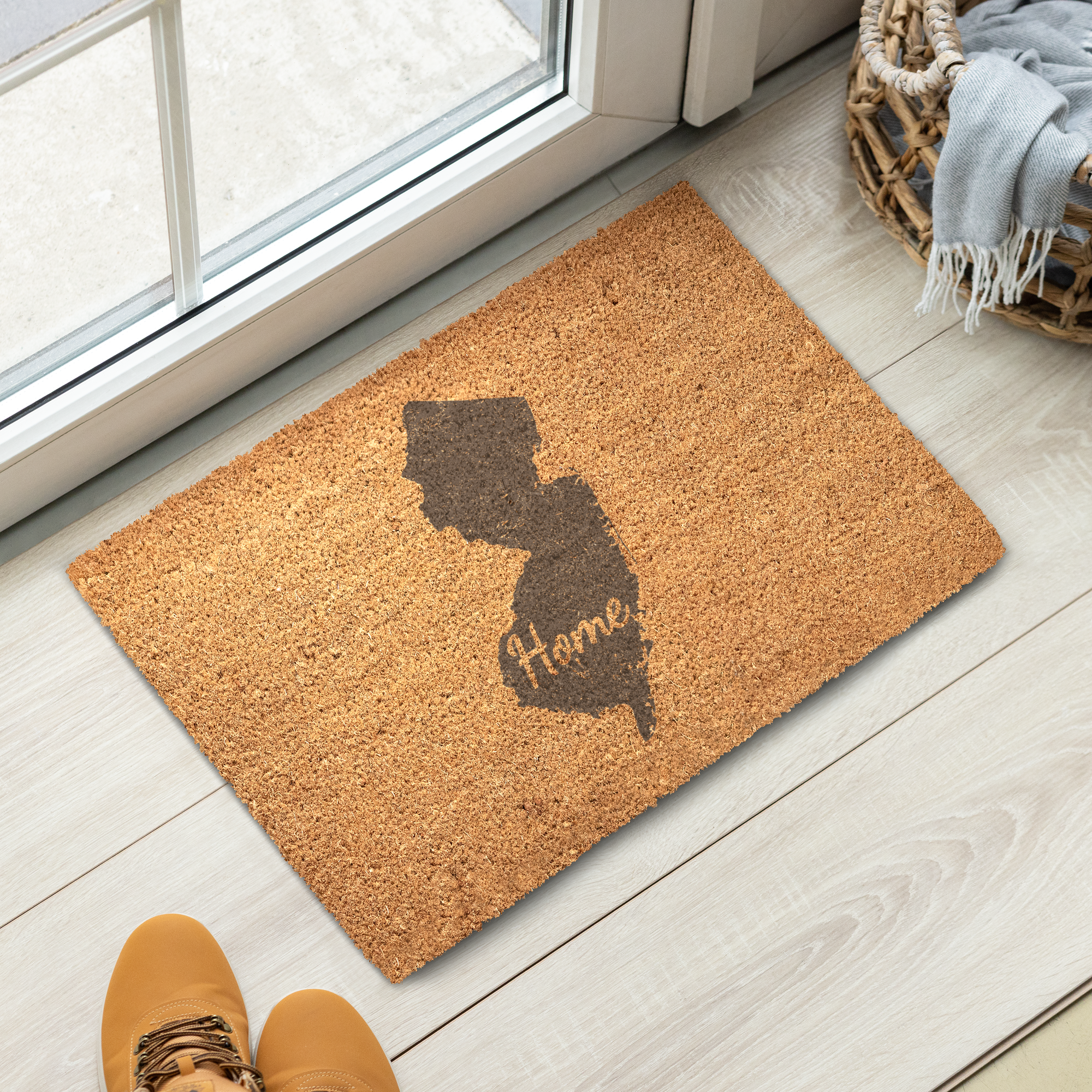 New Jersey Home Welcome Doormat State Silhouette Garden State Door Mat