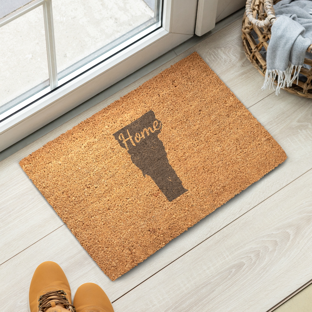 Vermont Home Welcome Doormat State Silhouette Green Mountain State Door Mat