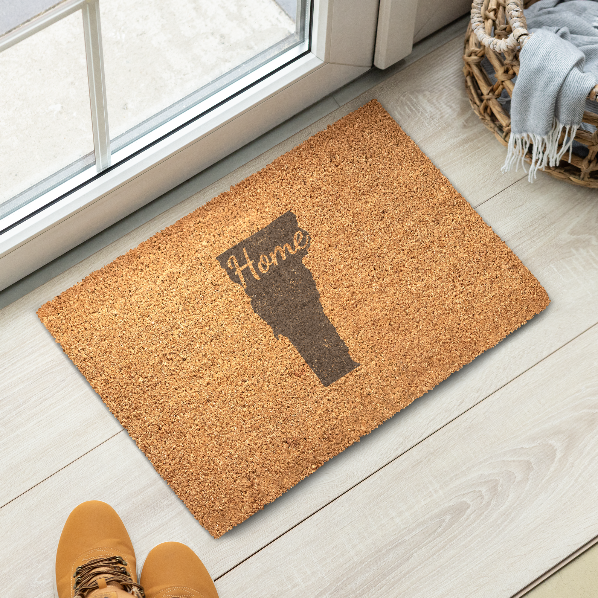 Vermont Home Welcome Doormat State Silhouette Green Mountain State Door Mat