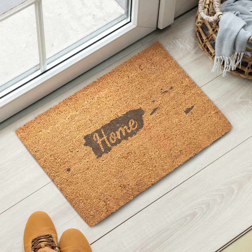 Puerto Rico Home Welcome Doormat State Silhouette Island of Enchantment Door Mat