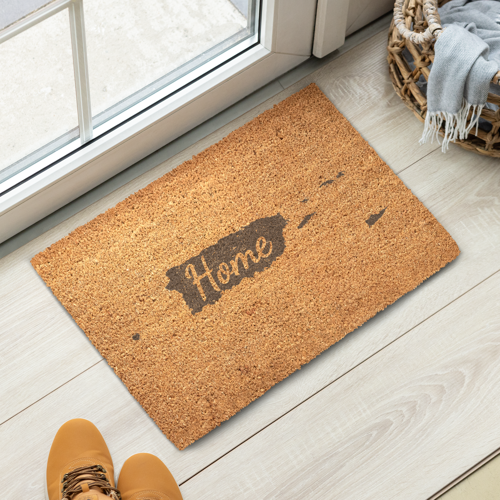 Puerto Rico Home Welcome Doormat State Silhouette Island of Enchantment Door Mat