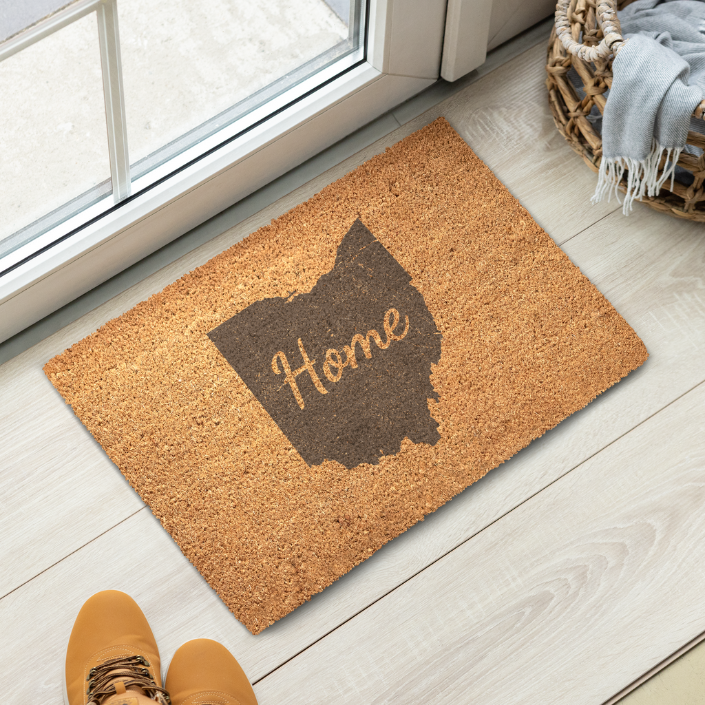 Ohio Home Welcome Doormat State Silhouette Buckeye State Door Mat