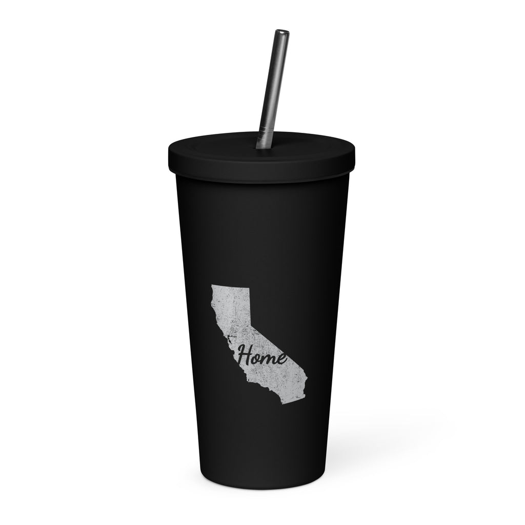 California Home Insulated Tumbler with Straw Golden State State Pride Drinkware
