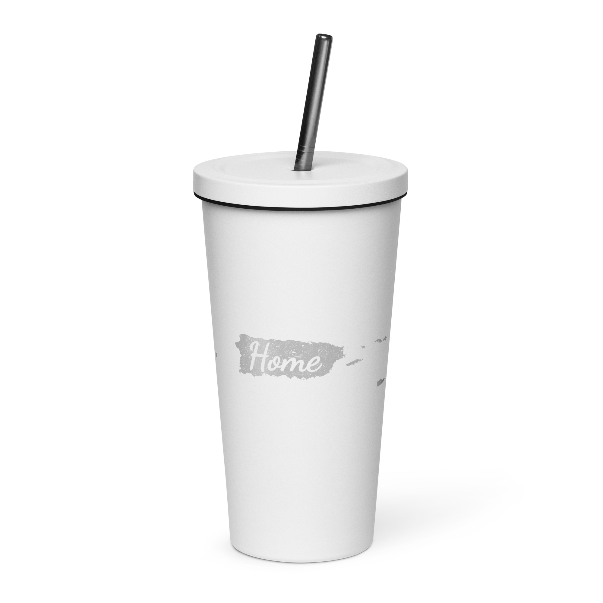 Puerto Rico Home Insulated Tumbler with Straw Island of Enchantment State Pride Drinkware