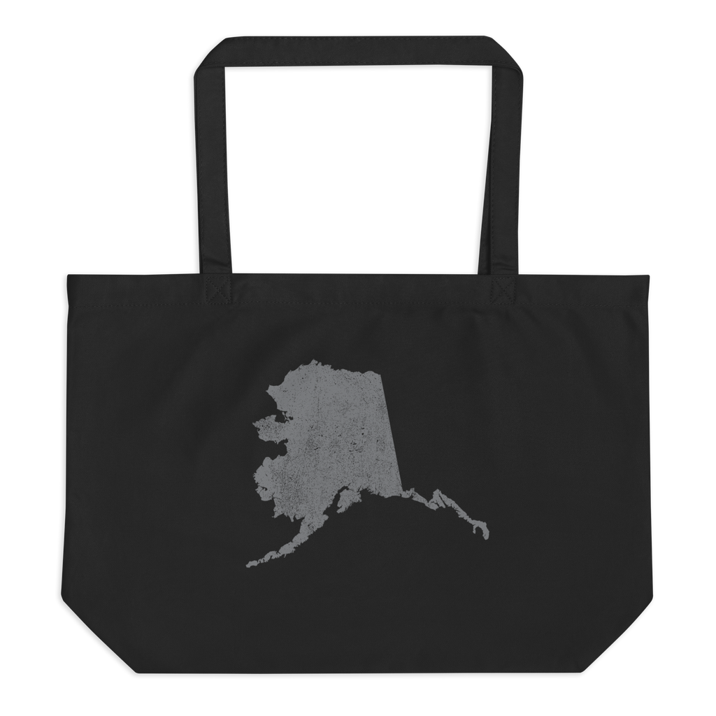 Alaska Large Organic Tote Bag Last Frontier State Pride Reusable Shopping Bag