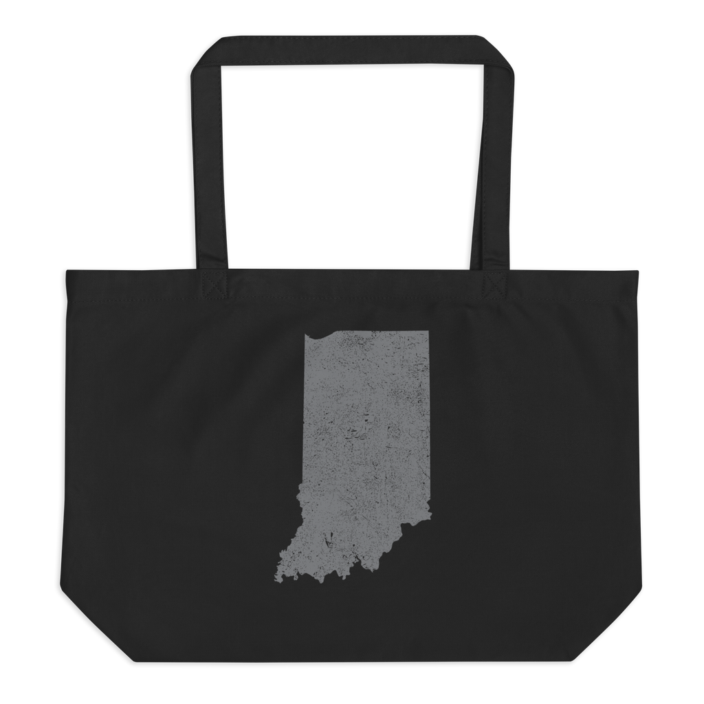 Indiana Large Organic Tote Bag Hoosier State State Pride Reusable Shopping Bag