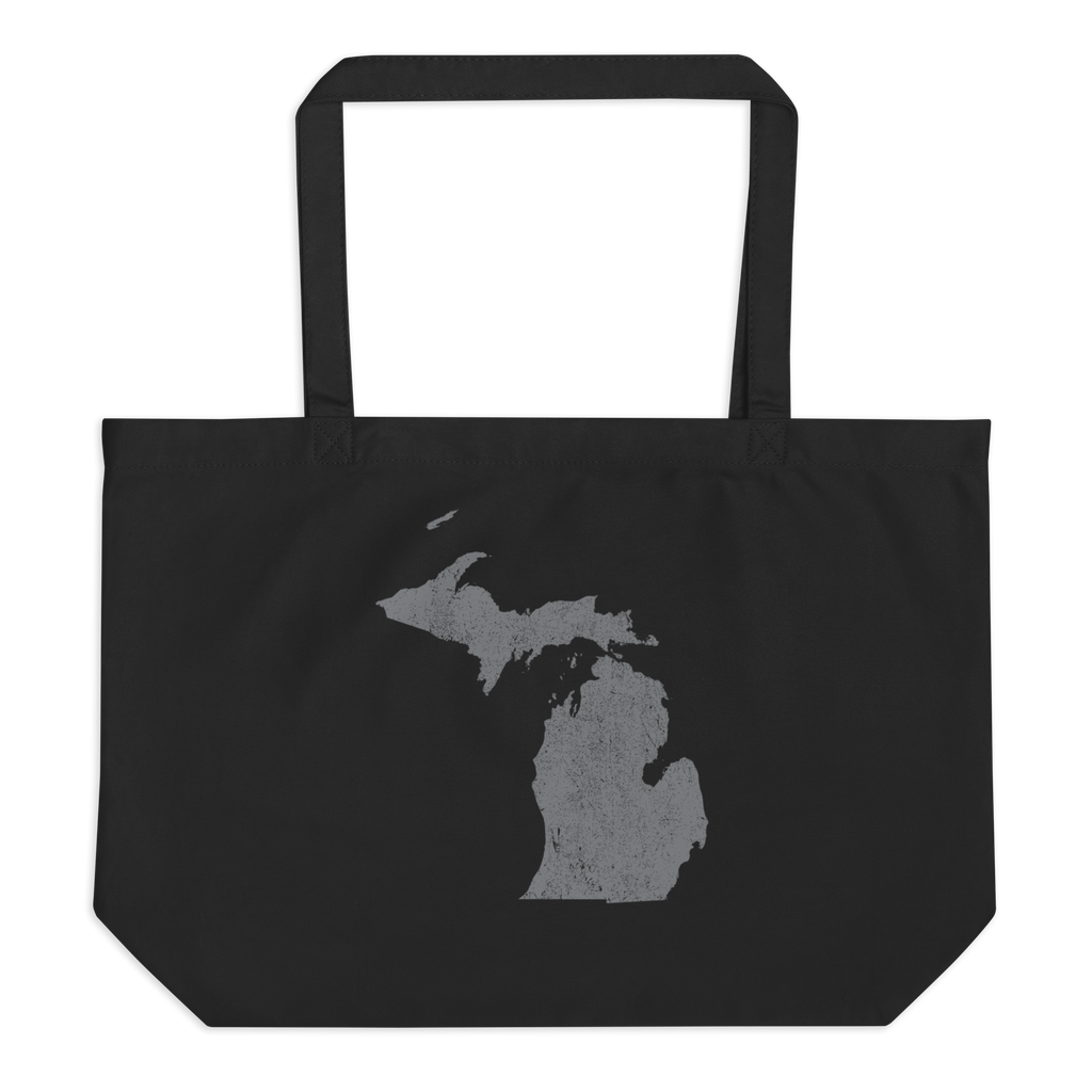 Michigan Large Organic Tote Bag Great Lakes State State Pride Reusable Shopping Bag
