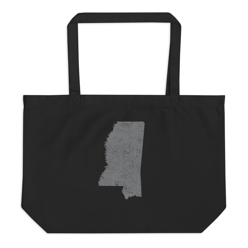 Mississippi Large Organic Tote Bag Magnolia State State Pride Reusable Shopping Bag