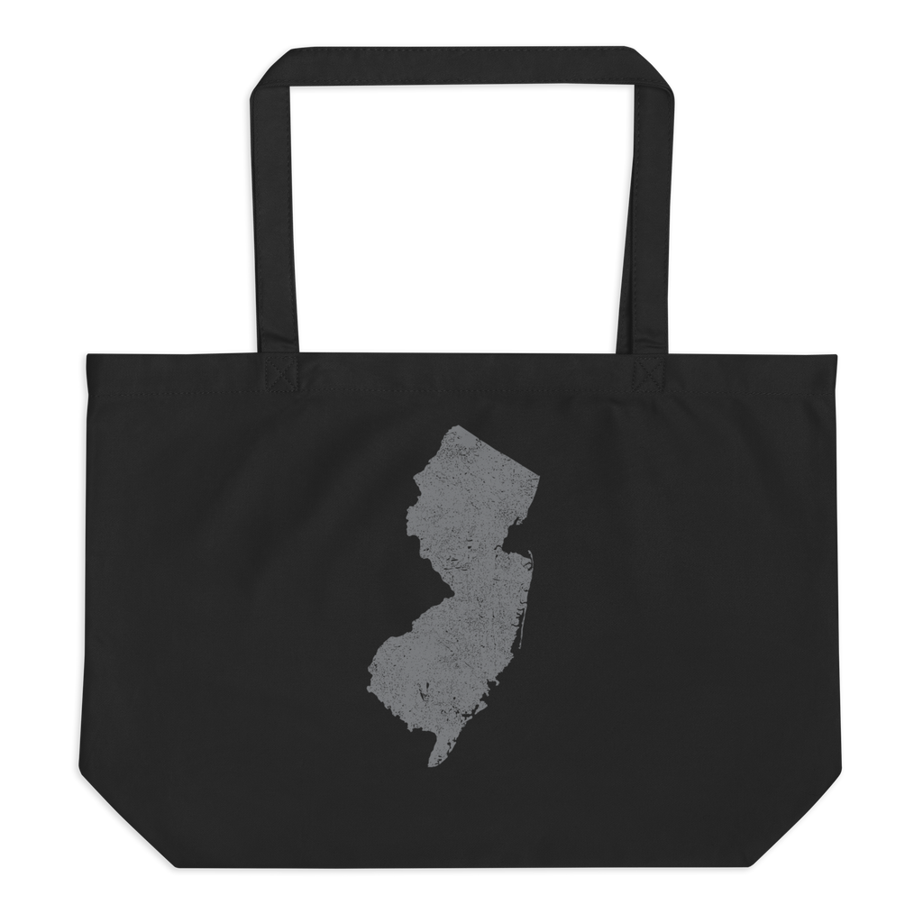 New Jersey Large Organic Tote Bag Garden State State Pride Reusable Shopping Bag