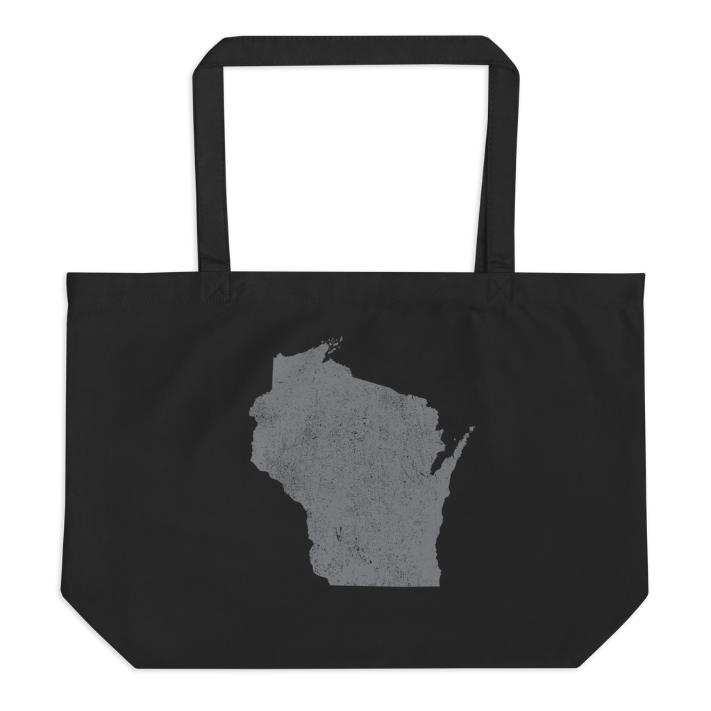 Wisconsin Large Organic Tote Bag Badger State State Pride Reusable Shopping Bag