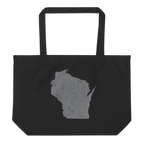 Wisconsin Large Organic Tote Bag Badger State State Pride Reusable Shopping Bag