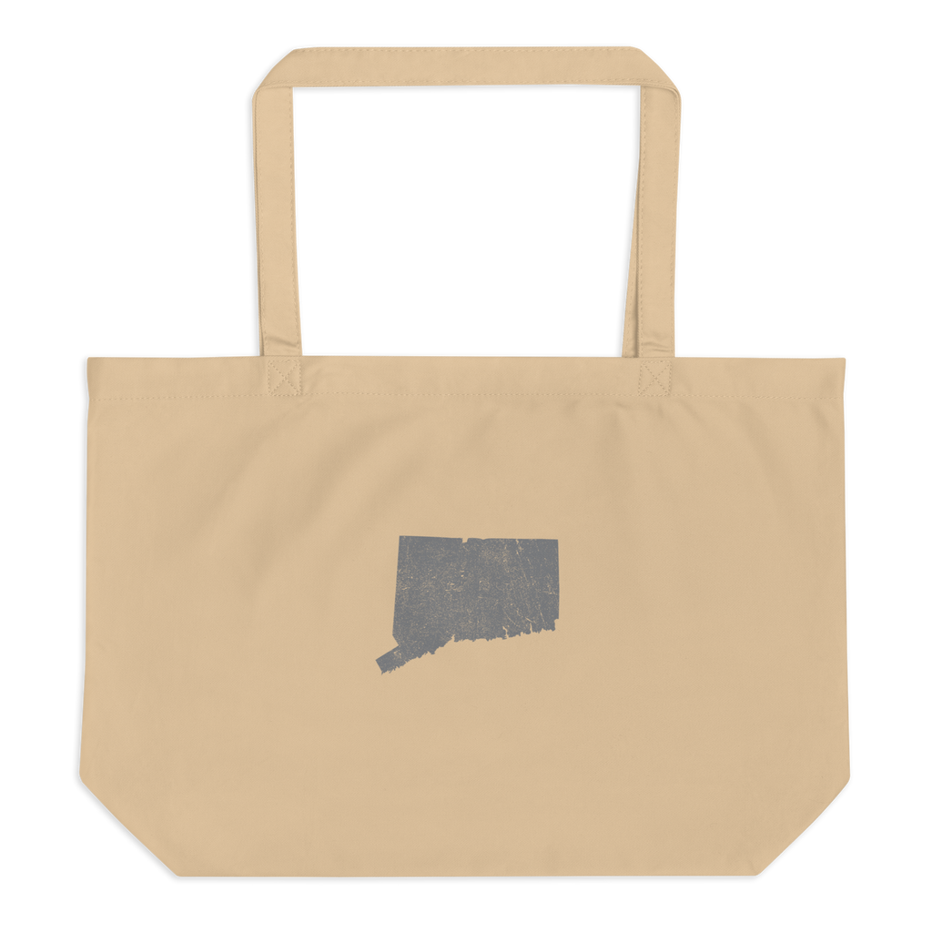 Connecticut Large Organic Tote Bag Constitution State State Pride Reusable Shopping Bag