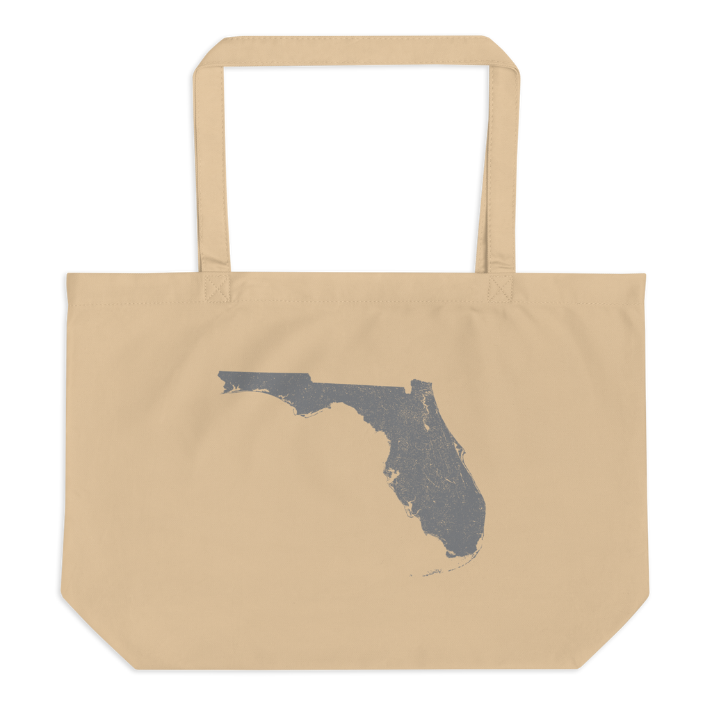 Florida Large Organic Tote Bag Sunshine State State Pride Reusable Shopping Bag