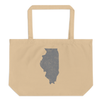 Illinois Large Organic Tote Bag Prairie State State Pride Reusable Shopping Bag