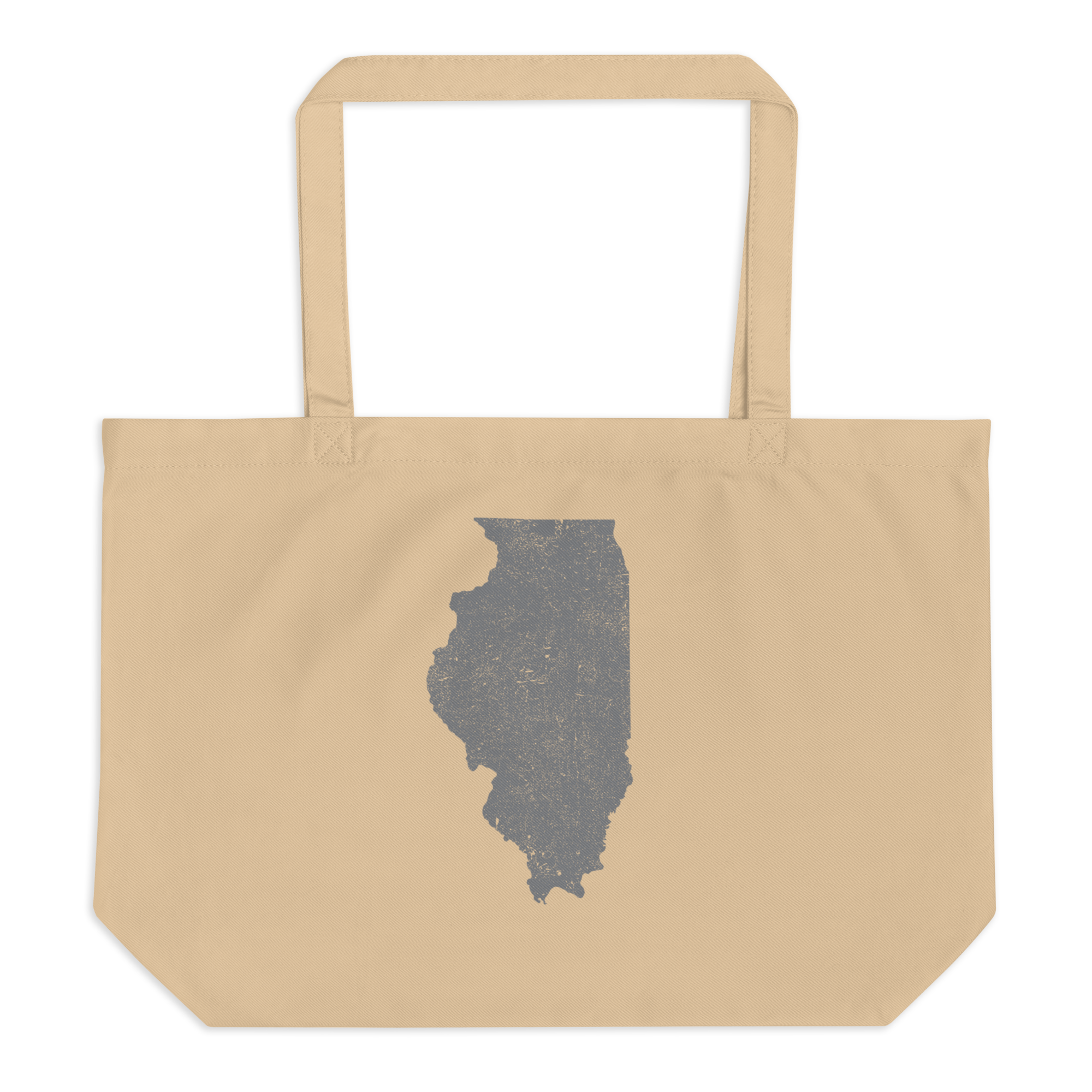 Illinois Large Organic Tote Bag Prairie State State Pride Reusable Shopping Bag