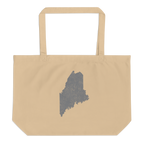 Maine Large Organic Tote Bag Pine Tree State State Pride Reusable Shopping Bag