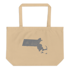 Massachusetts Large Organic Tote Bag Bay State State Pride Reusable Shopping Bag