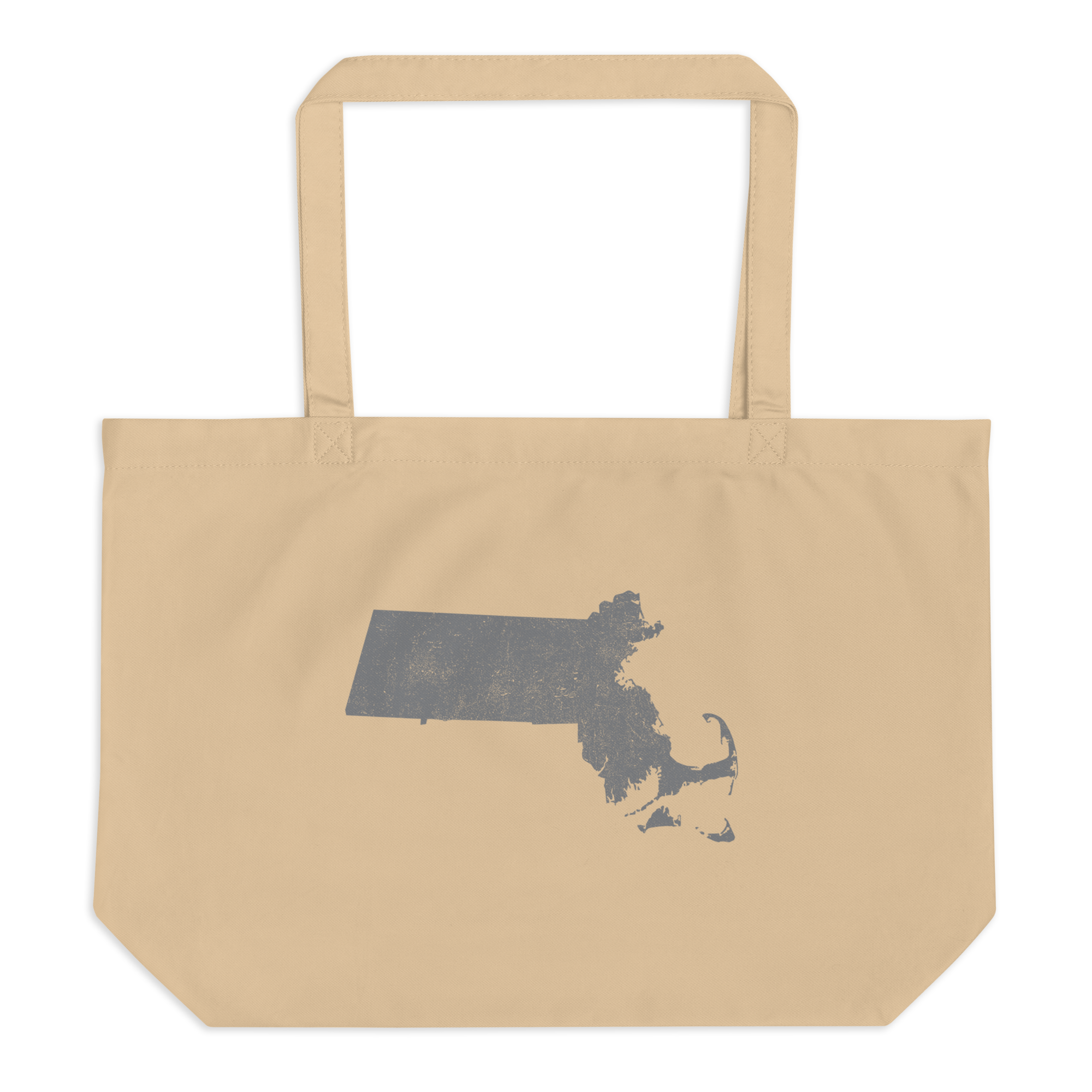 Massachusetts Large Organic Tote Bag Bay State State Pride Reusable Shopping Bag