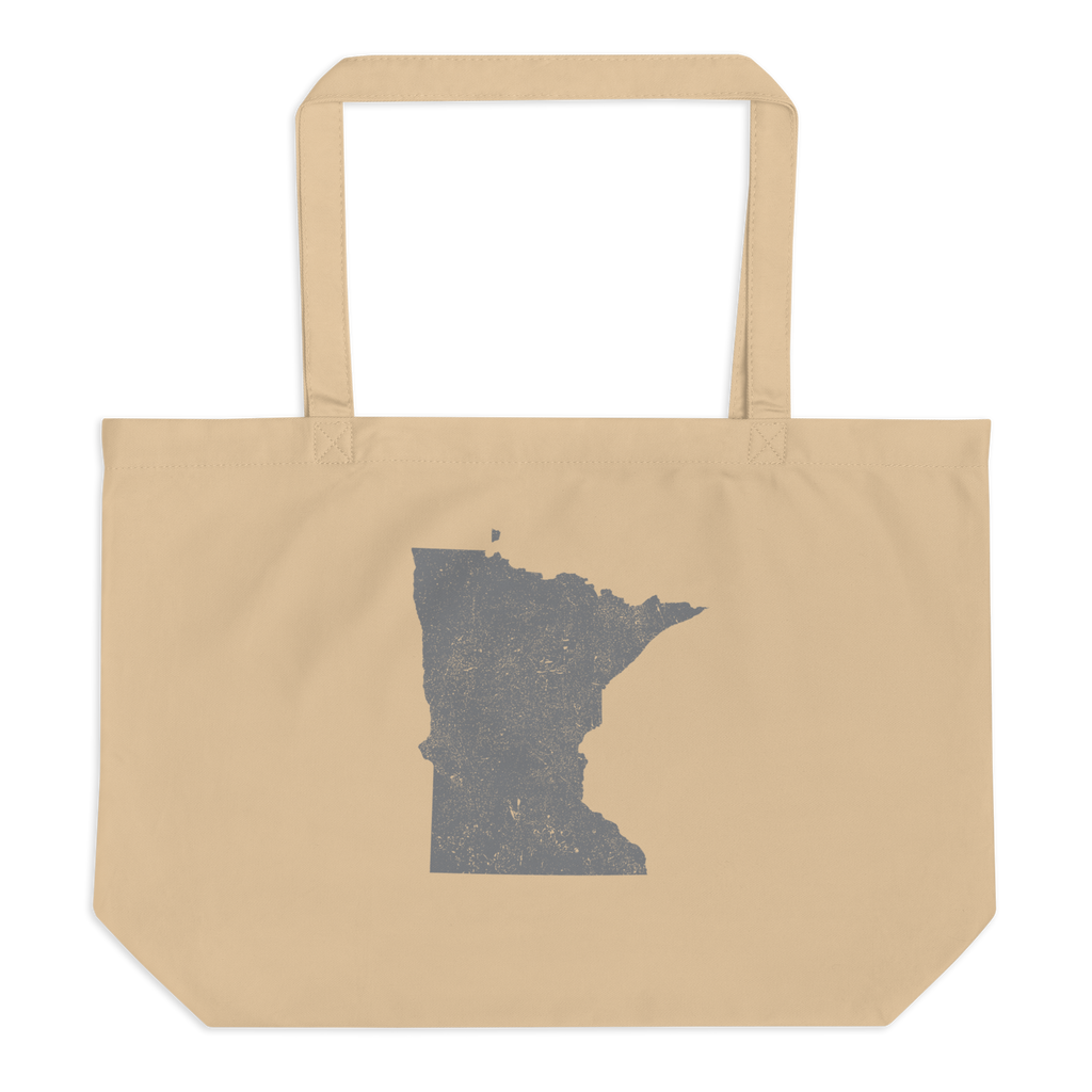Minnesota Large Organic Tote Bag North Star State State Pride Reusable Shopping Bag