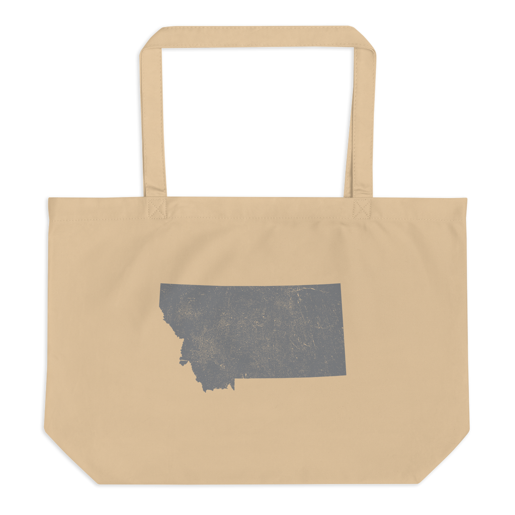 Montana Large Organic Tote Bag Treasure State State Pride Reusable Shopping Bag