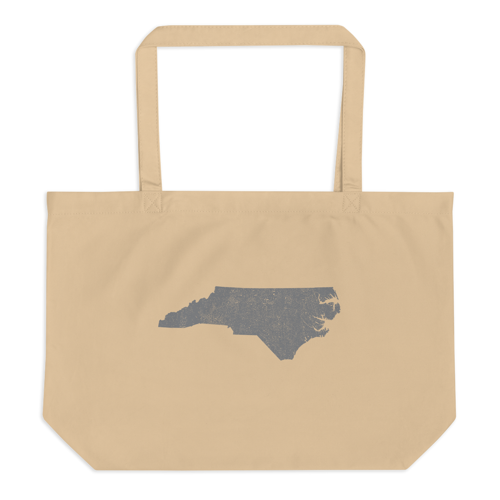 North Carolina Large Organic Tote Bag Tar Heel State State Pride Reusable Shopping Bag