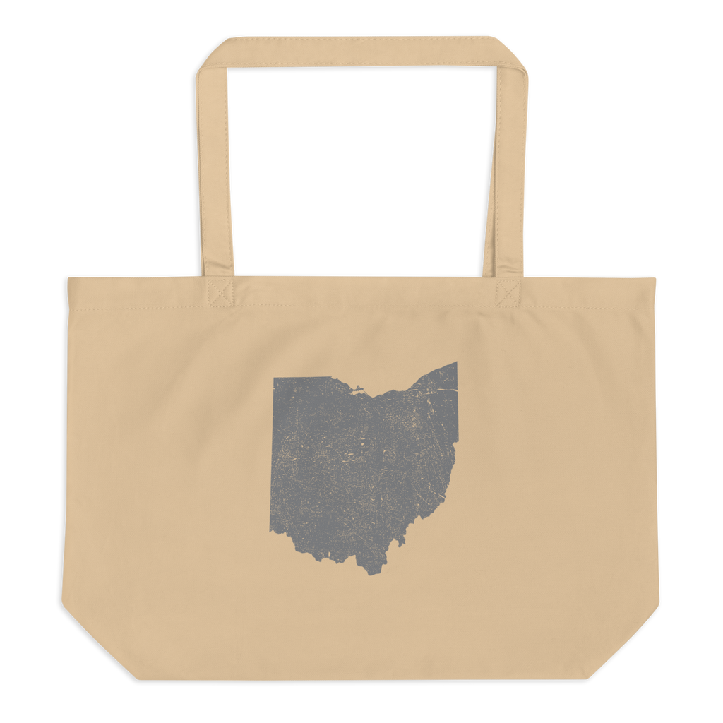 Ohio Large Organic Tote Bag Buckeye State State Pride Reusable Shopping Bag