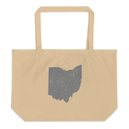 Ohio Large Organic Tote Bag Buckeye State State Pride Reusable Shopping Bag
