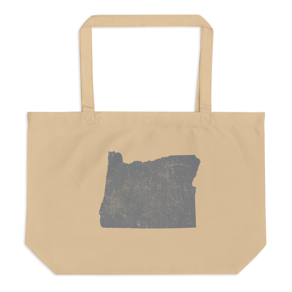Oregon Large Organic Tote Bag Beaver State State Pride Reusable Shopping Bag