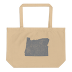 Oregon Large Organic Tote Bag Beaver State State Pride Reusable Shopping Bag