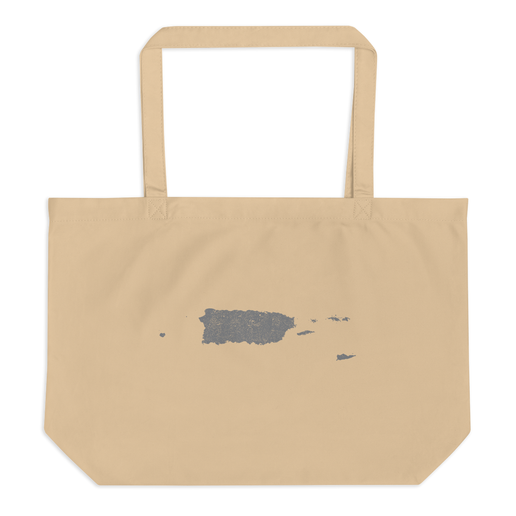 Puerto Rico Large Organic Tote Bag Island of Enchantment State Pride Reusable Shopping Bag