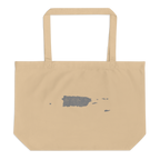 Puerto Rico Large Organic Tote Bag Island of Enchantment State Pride Reusable Shopping Bag