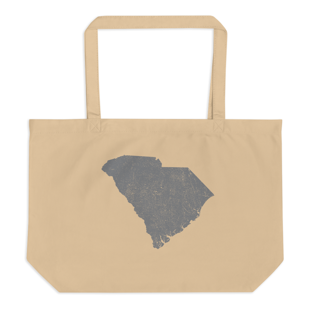 South Carolina Large Organic Tote Bag Palmetto State State Pride Reusable Shopping Bag